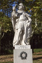 Statues of Spanish monarchs, Plaza de Oriente, Madrid, Spain, Alonso V King of Leon, Europe