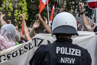 Police operation at a demonstration against the planned assembly law in North Rhine-Westphalia, in