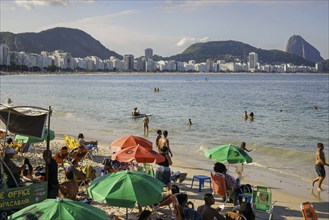 City view in Rio de Janeiro / Brazil and view of the Copacabana, 21.07.2024. Photographed on behalf