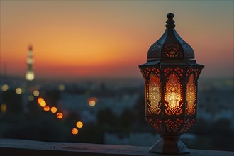 Ramadan lantern background, evoking the rich traditions and serene moments of the holy month, AI