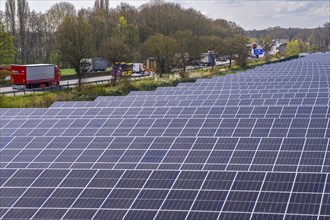 Solar park near Neukirchen-Vluyn, along the A40 motorway, over 10, 000 solar modules spread over 4