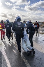 Beginning of the eviction of the Lützerath hamlet, camp of climate activists and squatters, at the