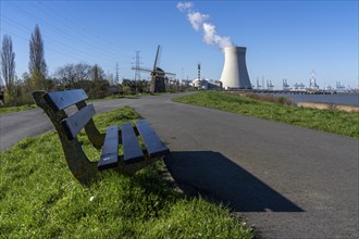 The Doel nuclear power plant on the Scheldt, one of two nuclear power plants in Belgium, consists