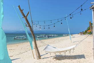 Hammock on the beach of the holiday island Nusa Lembongan, beach, beach holiday, beach holiday,