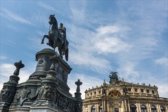 King John and Semper Opera House in the Old Town, architecture, attraction, famous, equestrian