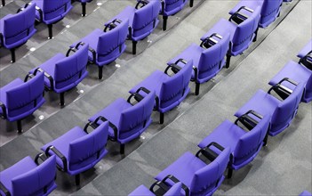 View of the German Bundestag. There are 736 seats for MPs in the 20th German Bundestag. In future,