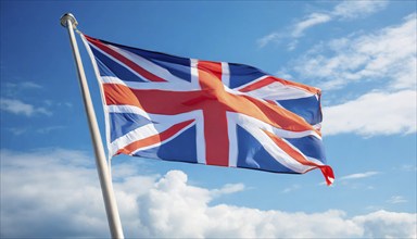 The flag of Great Britain flutters in the wind