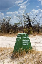 Stone as signpost, orientation, safari, direction, adventure, driving, track, traffic, tour, on the