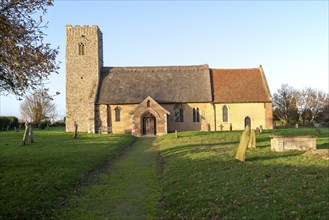 St John the Baptist, rural thatched church, Butley, Suffolk, England, United Kingdom, Europe