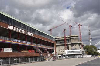 Europe, Germany, Hanseatic City of Hamburg, St. Pauli, Millerntor Stadium on Heiligengeistfeld, FC