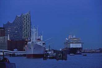 Hamburg, HafenCity, Elbe Philharmonic Hall concert hall, Mein Schiff 6. cruise ship