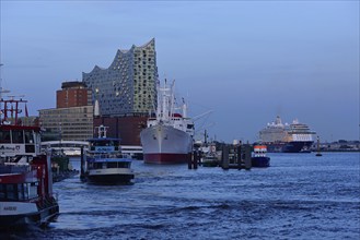 Hamburg, HafenCity, Elbe Philharmonic Hall concert hall, Mein Schiff 6. cruise ship