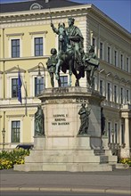 Europe, Germany, Bavaria, Munich, Ludwigstraße, equestrian statue of Ludwig I, King of Bavaria,