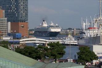 Europe, Germany, Hamburg, Elbe, harbour, Elbe Philharmonic Hall, passenger ship Mein Schiff 1,