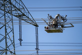 Construction of a new line route, 380 KV extra-high-voltage line between Osterath and Gohr, near