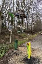 Barricades, obstacles, in the camp of climate activists in the rest of the village of Lützerath,