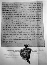 Facsimile of the oldest document written in German, King Konrad IV confirms the settlement of the