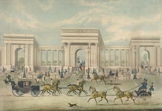 The main entrance to Hyde Park, 1844, London, England, Historic, digitally restored reproduction