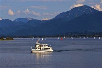 Europe, Germany, Bavaria, Chiemsee, Chiemgau, Prien-Stock, excursion boat, Chiemgau mountains,