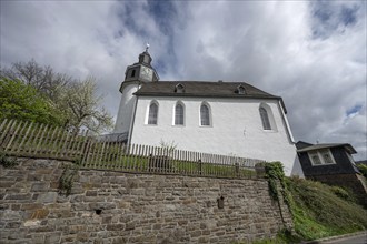 Protestant church, the tower was a former castle tower and prison, built in 1389, Freudenberg,