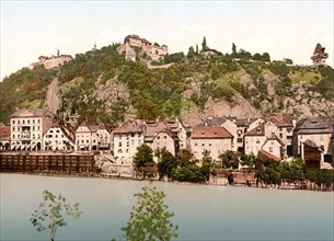 The electric lift, Graz, Styria, former Austro-Hungary, today Austria, c. 1890, Historic, digitally