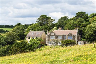 Battisborough House, Battisborough Cross, English village, Mothecombe, Plymouth, South Devon,