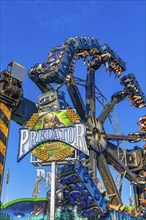 Predator overhead ride in motion, Oktoberfest, Festwiese, Theresienwiese, Munich, Upper Bavaria,