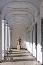 Vaulted corridor, round arch in the Schaezlerpalais, Augsburg, Swabia, Bavaria, Germany, Europe