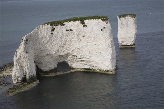 Old Harry chalk cliffs and stacks, Dorset, England, United Kingdom, Europe