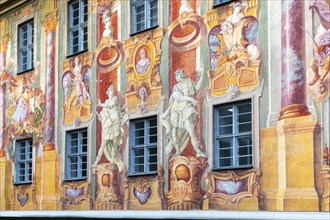 Facade painting, Old Town Hall, Bamberg, Lower Franconia, Bavaria, Germany, Europe