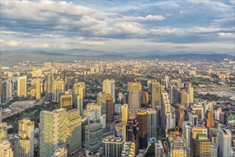 Evening panorama of Kuala Lumpur at sunset, Malaysia, Asia