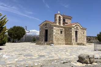 Small church chapel in Byzantine style architectural style on the grounds of Unesco Site Site