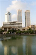 Twin towers of World Trade Centre and modern hotels, central business district, Colombo, Sri Lanka,