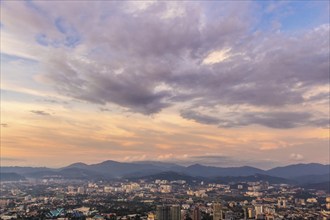 Dramatic sky and clouds over Kuala Lumpur city centre, Malaysia, Asia