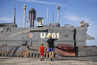 Submarine JULIETT U-461, former Russian submarine, tourist attraction in the Maritime Museum