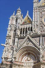 Cathedral, old town, architecture, landmark, travel, tourism, blue sky, Siena, Tuscany, Italy,