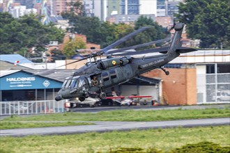 A Sikorsky Blackhawk helicopter of the Fuerza Aerea Colombiana with the registration number FAC4138