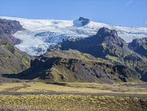 Vast floodplain of the Öræfajökull glacier at the Haalda depression, east of Skaftafell, aerial