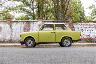 Trabant. Berlin Wall Memorial, sight and reminder of the division by the Berlin Wall and of the