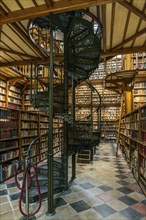 Beautiful library with old books, Benedictine Abbey Maria Laach, Eifel, Rhineland-Palatinate,