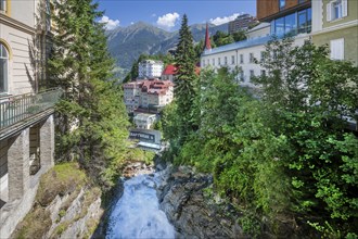 Waterfall of the Gasteiner Ache in the centre, Bad Gastein, Gastein Valley, Hohe Tauern, Pongau,