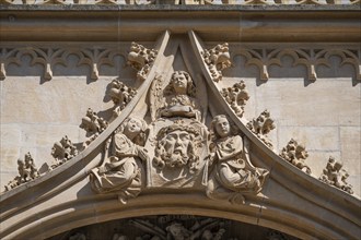 Relief depiction above the entrance portal of the Gothic Heilig-Kreuz-Münster, Rottweil,