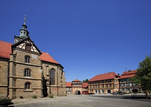 Königsberg, market square and St Mary's Church, Hassberge district, Lower Franconia, Bavaria,