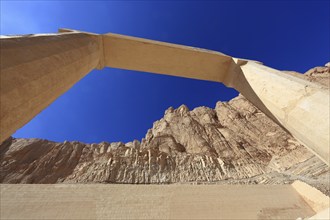 Part of the temple complex, columns, mortuary temple of Hatshepsut, Hatshepsut Temple in Deir