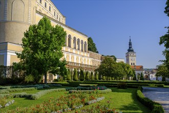 Castle park with St Wenceslas Church, Old Town, Mikulov, Breclav district, Jihomoravský region,