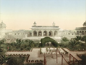 Agra. Diwan-i-Chas, India, digitally restored reproduction from a 19th century original, record