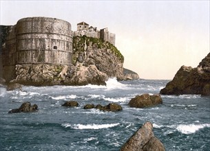 Ragusa, now Dubrovnik, the fortification, Dalmatia, Croatia, Austro-Hungary, digitally restored