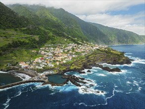 Seixal village on Atlantic ocean coast on Madeira island, Portugal, Europe