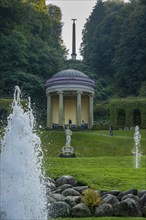 Historic baroque gardens in Kleve, from the 17th century, amphitheatre on the Springenberg, statue