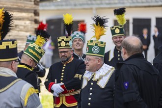 Minister-President Michael Kretschmer visits Schneeberg on the occasion of the mining dispute day,